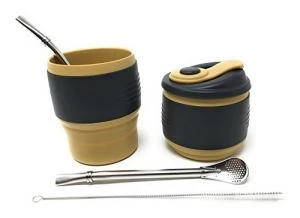 Cawan Teh Yerba Mate Silicone yang boleh dilipat