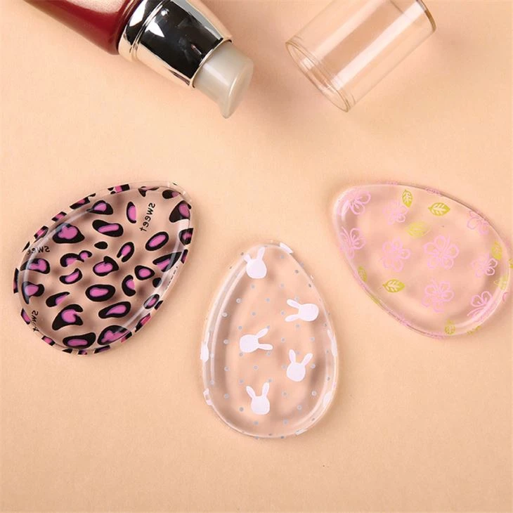 Transparent Logo Printed Silicone Makeup Puff Beauty Tool