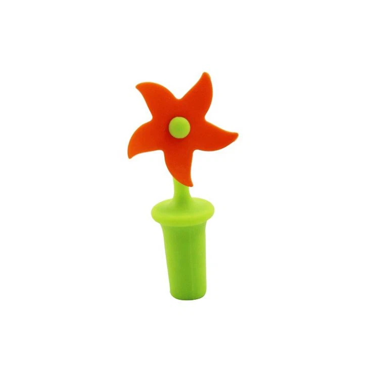 Design Flower Shape Silicone Bottle Wine Caps