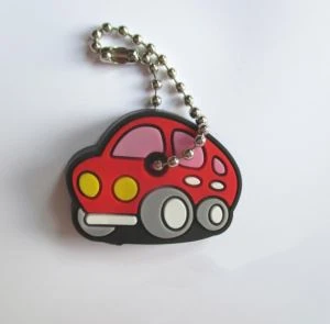 3D Dua Sisi OEM Mini Soft Pvc Keycovers With Keychain