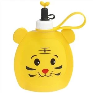 BPA Percuma Silikon Runtuh Botol Air Boleh Lipat Beg Air Kartun Kanak-kanak
