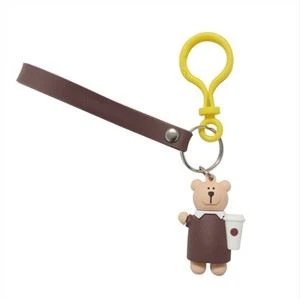 Kartun Beruang 3D Soft Pvc Keychain PVC Tokoh Pemegang Utama