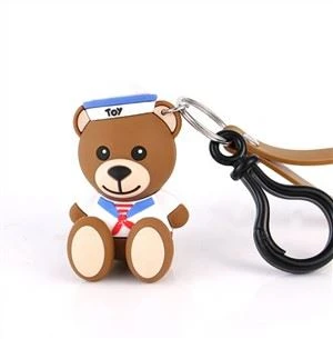 Comel 3D PVC Rantai Kunci Anak Patung Getah Rantai Silikon Key Holer