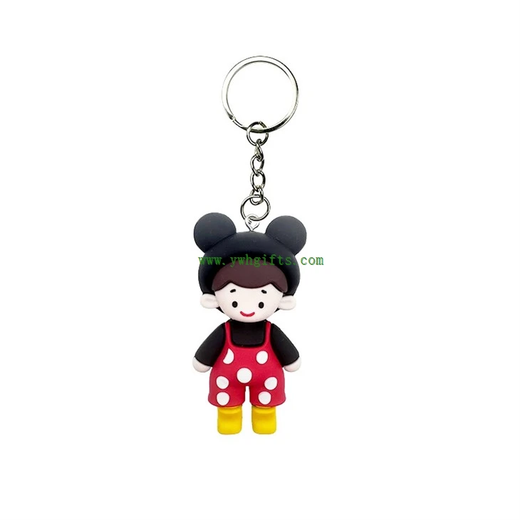 Custom Personalized Character Soft Silicone PVC Rubber Keychain suppliers